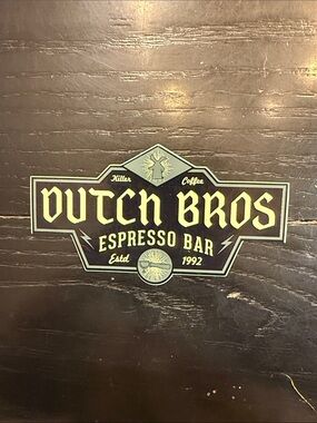 Dutch Bros Espresso Bar Sticker - Black and Cream